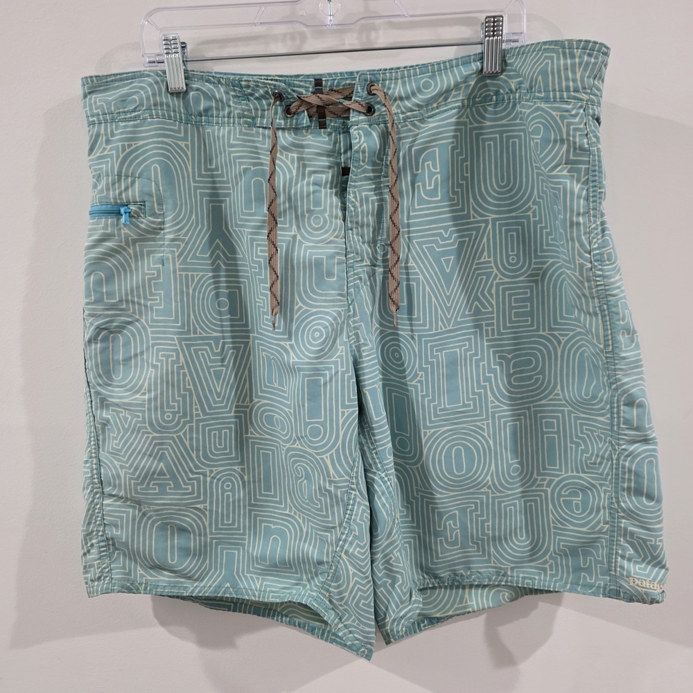 Patagonia Wavefairer Mens Board Shorts Size 38 Blue Summer‎ Beach Swim
